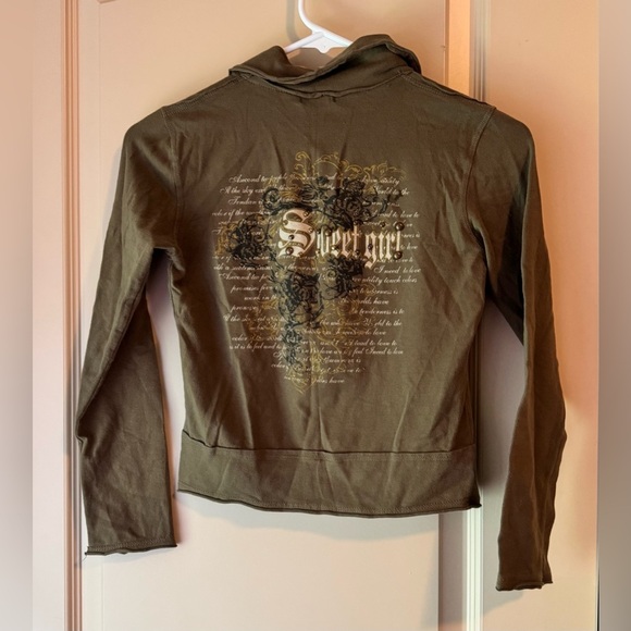 Vintage 2000s y2k Zip Up Olive Green Women's Jacket Size Small - Picture 5 of 10